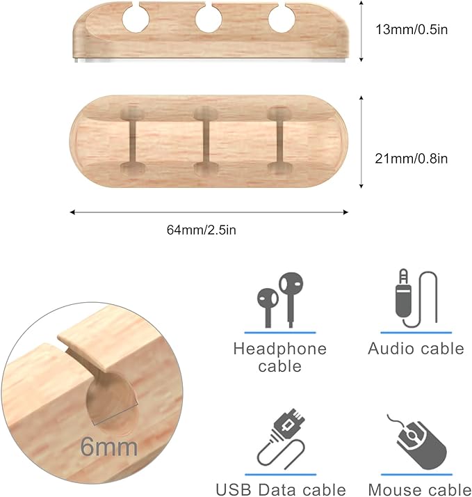 SOULWIT Cable Holder Clips, 3-Pack Cable Management Cord Organizer Clips Silicone Self Adhesive for Desktop USB Charging Cable Nightstand Power Cord Mouse Cable Wire PC Office Home