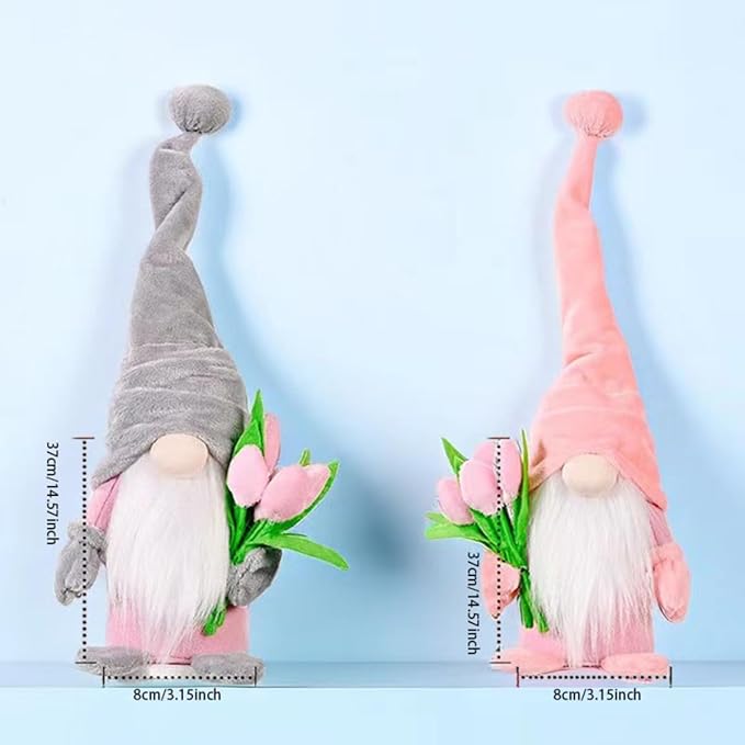 Gnome Plush Decorations Gift, 15 inch Gnome Decorations for Home,Christmas Gnomes Plush for Tiered Tray Decor, Swedish Gnomes Thanksgiving Christmas Decor Table Decoration Home Tabletop Elf Doll,Grey