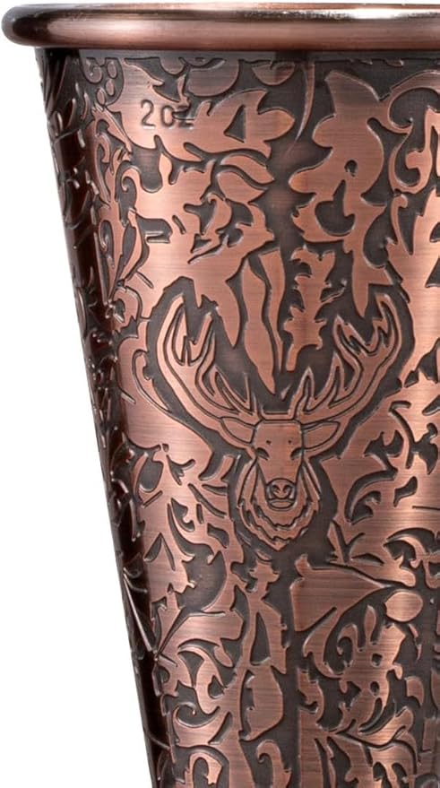 Sky Fish 3D Etched 18-Piece Bartender Kit Stainless Steel Boston Cocktail Shaker Set Copper Plated Bartending Tools Suit for Bar Tools Set Mixology Enthusiasts, Professional Bartenders and Home Drink