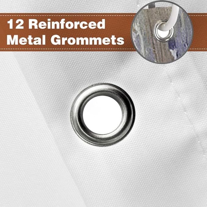 JAWO Abstract Shower Curtain, Modern Aesthetic Stripe Shower Curtain Sets with 12 Hooks for Bathtub Bathroom Gray Green Contemporary Abstract Painting Fabric