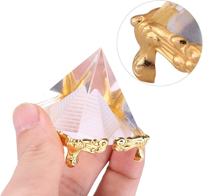 Petrichor 2.3 inches Crystal Feng Shui Crafts Pyramid for Prosperity, Positive Energy & Good Luck | Decoration & Gifts