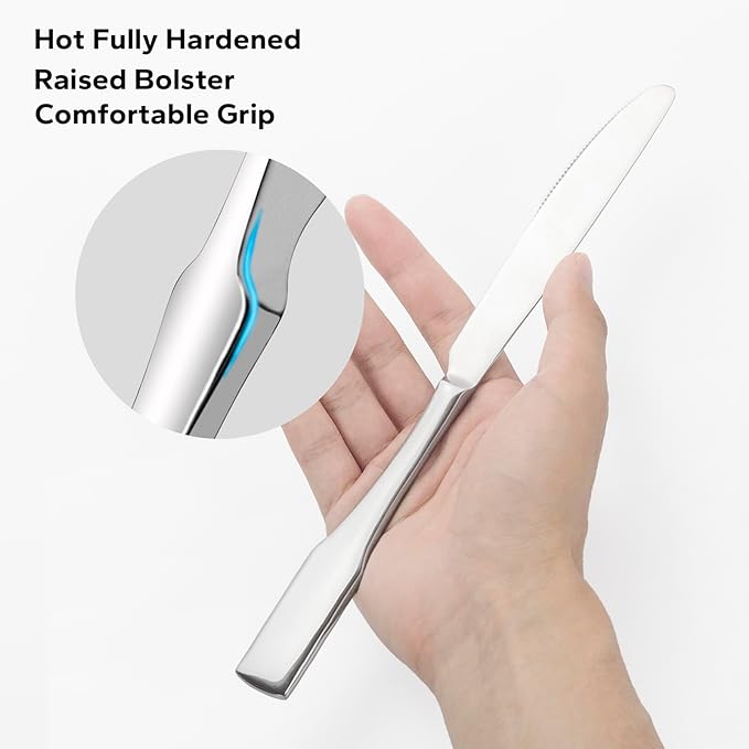 Alata Kate 30-Piece Silverware Set Stainless Steel Flatware Set,Service for 6,Mirror Polished Cutlery Set,Dishwasher Safe