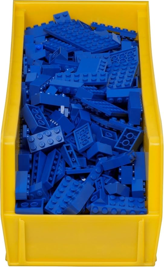 Akro-Mils 30234 AkroBins Plastic Storage Bins, Space-Saving Stackable Bins for Garage, Pantry, Craft Organization, 15" x 5" x 5", Yellow, 12-Pack