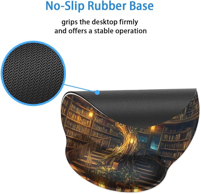 Ergonomic Mouse Pad with Memory Foam Wrist Rest Support Design,Relieve Wrist Pain Mousepad,Non-Slip Base for Laptop,Computer,Office Desk Accessories,Carpal Tunnel,Pretty Forest