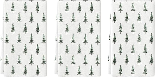 Artoid Mode Green Xmas Tree Christmas Kitchen Towels Dish Towels, 18x26 Inch Farmhouse Holiday Winter Decoration Cleaning Set of 3