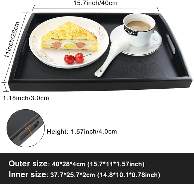 Wooden Rectangular Serving Tray - Nature Manchurian Ash Wood Food Tray (Small)