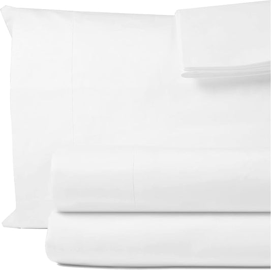 100% Egyptian Cotton Sheets Full Size 1000 Thread Count Luxury Hotel Quality Soft and Smooth White Full Bed Sheet Set 16" Deep Pocket Sateen Weave Extra Long Staple Cotton Bedding - 4 Piece