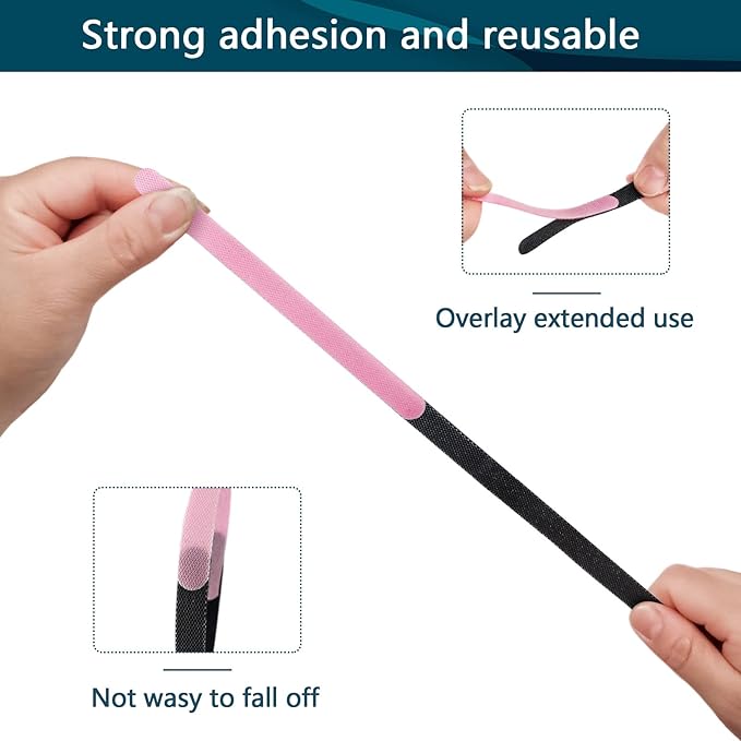 50PCS 6 Inch Adjustable 6-Inch Cord Organizer Ties, Fastening Cable Ties,Microfiber Cloth Used for Computer Link Cable Cord Management USB Cable Cable Ties (Black)