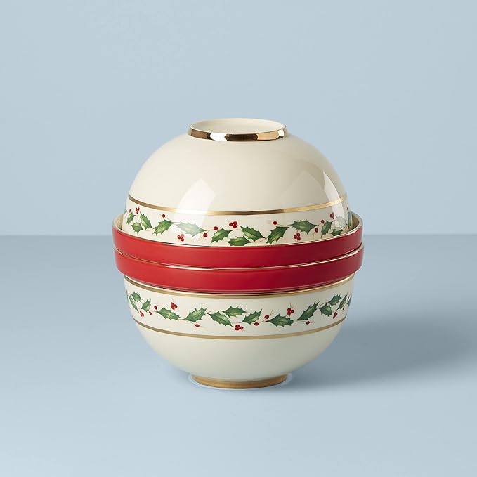 Lenox 893494 Holiday Luna Nesting Dinnerware Set, Christmas, Hosting