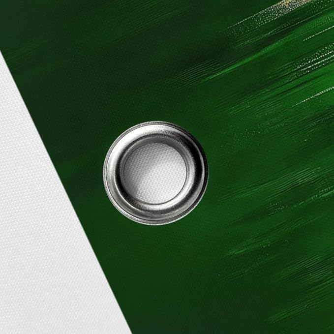 JAWO Abstract Green Shower Curtain, Lake Blue Boho Ombre Minimalist Chic Art Shower Curtains, Modern Neutral Contemporary Striped Brush Strokes Tan Art Waterproof Bathroom Curtain with 12 Hooks