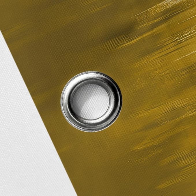 JAWO Abstract Blue Gold Shower Curtain, Marble Boho Ombre Minimalist Chic Art Shower Curtains, Modern Neutral Contemporary Striped Brush Strokes Tan Art Waterproof Bathroom Curtain with 12 Hooks