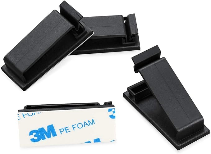 50Pack Self Adhesive Cable Management Clips, Cable Organizers Wire Clips Cord Holder for TV PC Laptop Ethernet Cable Desktop Home Office Indoor/Outdoor