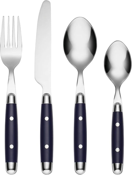 Cambridge Silversmiths, Blue, Jubilee Flatware, Service for 4, 16 Piece Set, Dorm Room Essentials, First Apartment