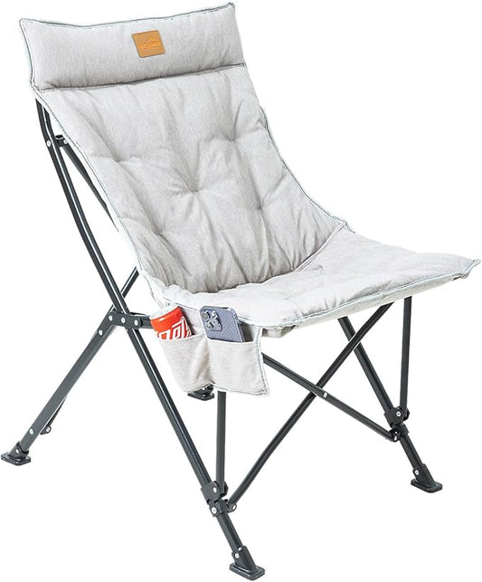 Saucer Chair for Adults, Portable Folding Comfy Lounge Chair for Bedroom/Dorm/Reading/Living Room, with Storage Bag