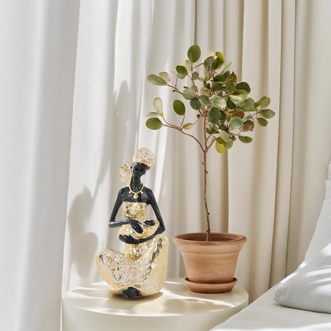 African Mother and Baby Statue, Handcrafted Resin Sculpture for Living Room Decor, Motherhood Art Figurine, Ideal Wedding