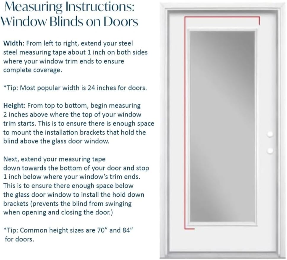 Blinds House Solution, Custom Made 2 Inch Faux Wood Cordless Horizontal Window Blinds for Doors, Ghost White/Snow White, Outside Mount, (24" W x 84" L)