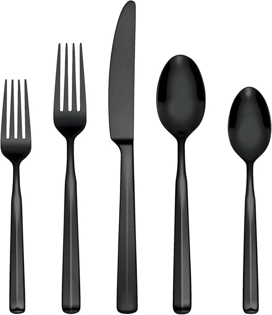 Oneida 897335 Ryder Satin Black 20-Piece Flatware Set