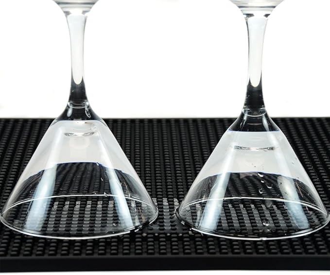 PVC Bar Service Mat for Cocktail Bartender 18x12 inches (Black)