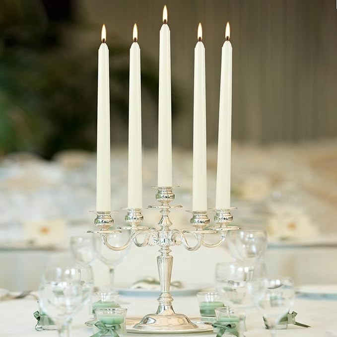 36 Pack Ivory Taper Candles 10 inch(H) Dripless, Smokeless & Unscented - Long Burning Time - Hand Poured Tall Candlesticks - Ideal for Restaurant,Weddings, Dinner Parties, and Home Decor