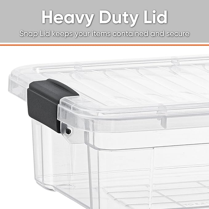 Superio Clear Storage Boxes with Lids, 7.4 Quart BPA Free Plastic Containers, Bins for Organizing, Stackable Crates, Organizer Totes for Home, Office, School, and Dorm