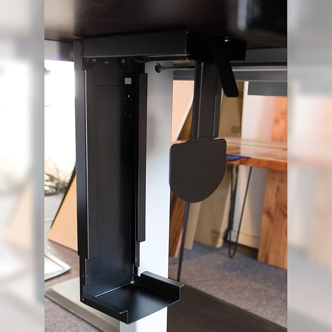 CPU Holder for Under Desk Mount Adjustable to fit Almost Any CPU Computer Tower