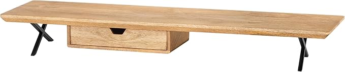 Anji Mountain Monitor Stand - Desktop Organizer & Laptop Riser, Ergonomic Monitor Riser, Space-Saving Monitor Stand for Desk, Durable Construction, Easy Assembly, Ideal for Home & Office,Natural