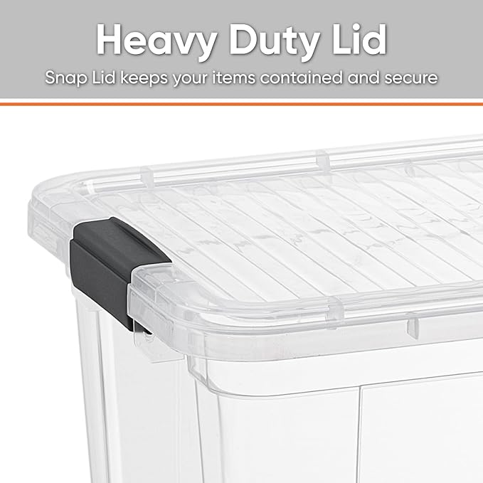 Superio Clear Storage Boxes with Lids, 20 Quart Plastic Container Bins for Organizing, Stackable Crates, BPA Free, Non Toxic, Odor Free, Organizers for Home, Office and Dorm, 3 Pack