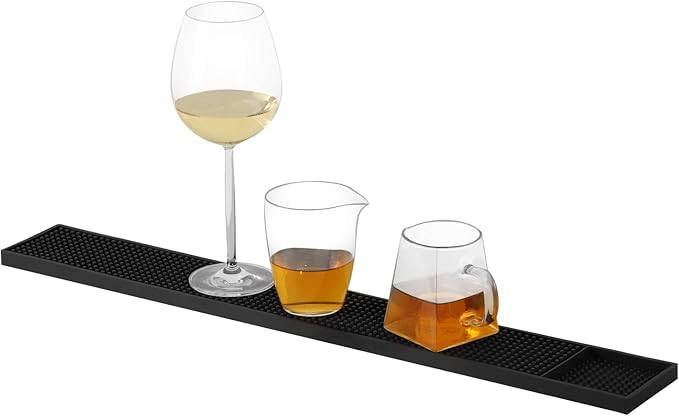 KINJOEK 5PCS 24x3 in Bar Mat, Non Slip Bar Service Spill Mat Drying Mats for Countertop Cocktail Bartender Coffee Beverages
