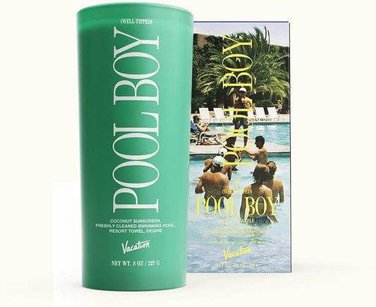 Vacation Well-Tipped Pool Boy Candle, Luxury Coconut Candle with Pool Water, Sunscreen, Resort Towel Scent, Premium Gift for Home Decor & Beach Lovers