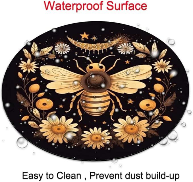 Bees Round Mouse pad Customized Mousepad Non-Slip Rubber Base Mouse Pads for Computers Laptop Office Desk Accessories Mouse pad