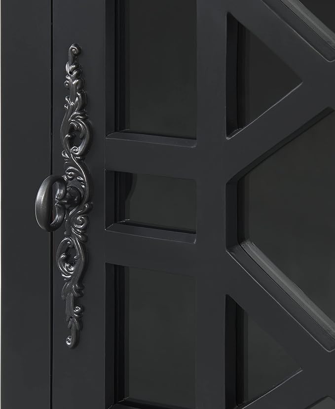 Martin Svensson Home Elegant Chairside End Table, 24 in x 16 in x 25 in, Antique Black