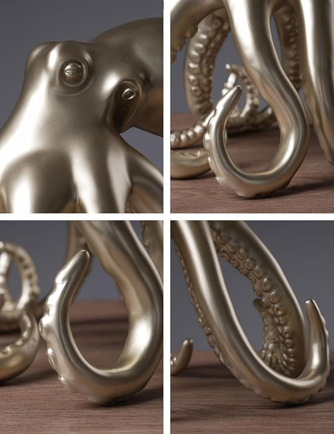 Abstract Sculpture Decor Modern Arts Octopus Figurine Table Centerpiece Statue Polyresin 8.7 inch