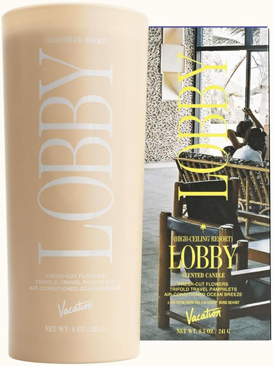 Vacation High Ceiling Resort Lobby Candle, Luxury Candle, Floral Home Decor, Giftable High End Scent for Living Room or Bedroom with Notes of Coconut, Vanilla & Linen