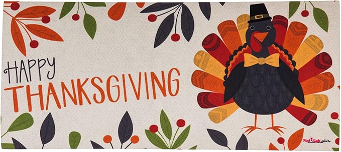 Evergreen Sassafras Fall Christmas Holiday Doormat Insert Bundle & Tray Set of 5, Interchangeable Entrance Door mats Indoor and Outdoor Welcome Mat 30 x 18 Tray Non Slip Backing Low Profile