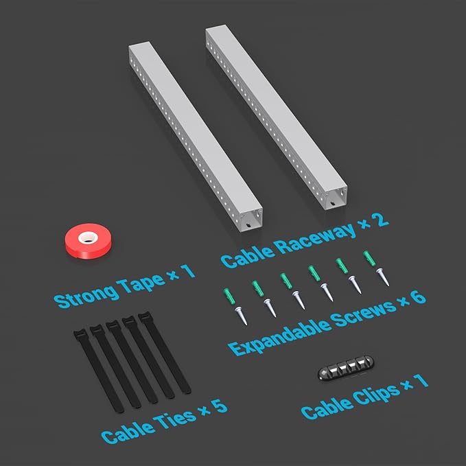 Open Slot Wire Duct Kit, 31.4"(2 x 15.7) Server Rack Cable Management, Cable Management Raceway for Hide Network HDMI VGA Cable, Wiring Raceway Cable Duct, Desk Wire Channel, 2 Pack, Grey