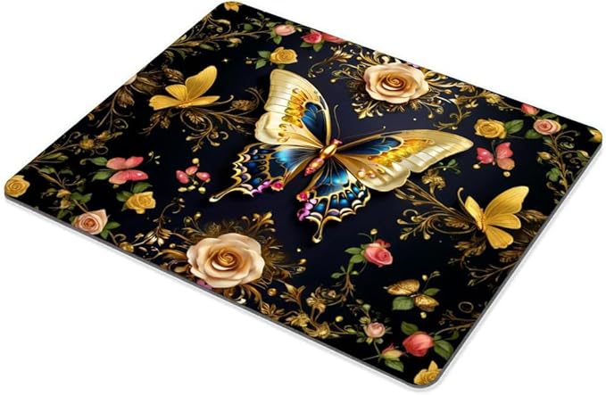 Black Gold Butterfly Mouse pad Customized Mousepad Non-Slip Rubber Base Mouse Pads for Computers Laptop Office Desk Accessories Mouse pad
