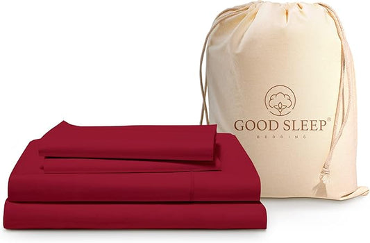 4 Pc Burgundy California King Sheet Sets, 1000 TC Egyptian Cotton Cal King Sheet Set for California King Bed Set,16 Inch Deep Pocket Cal King Bed Sheets - 1 Fitted Sheet,1 Flat Sheet & 2 Pillow Case