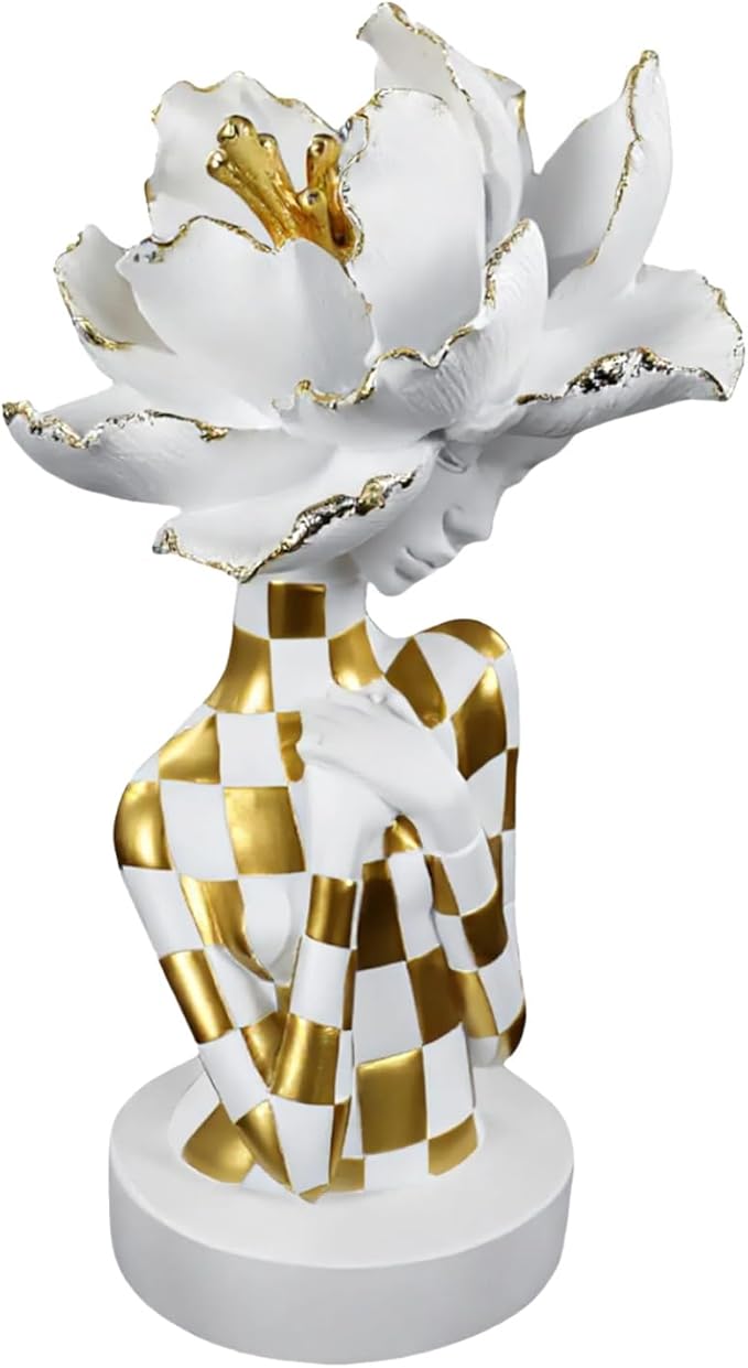 African Statues for Home Decor, Sculptures Decorations for Living Room, 11'' African Lady Art Bust Figurines, African Modern Aesthetic Ornament for Shelf and Tables, Décor Accents Gifts for Women