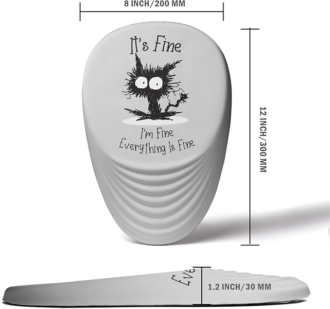 Mouse Pad, Ergonomic Mouse Pad with Wrist Rest Support and Non-Slip PU Base, Desktop Mousepad for Pain Relief, Computer, Office & Home, Grey Cat I'm Fine