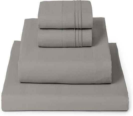 Mellanni Queen Sheets Set - 4 PC Iconic Collection Bedding - Hotel Luxury, Extra Soft, Cooling Bed Sheets - Wrinkle, Fade, Stain Resistant (Queen, Taupe)