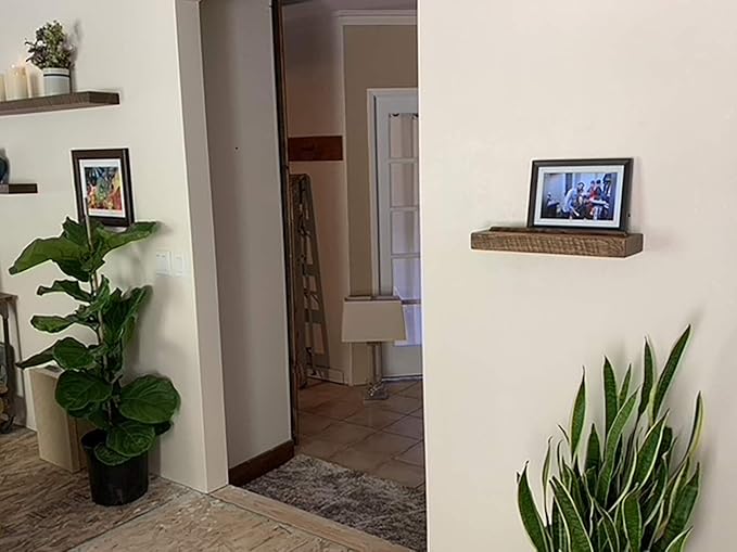 joelsantiques - 18 Inch Wooden Floating Shelves for Wall - 18x6x2 in - Made of Natural Wood - Short Heavy Duty Rustic Wall Shelves for Bedroom - Perfect for Bathroom, Kitchen - Medium Brown