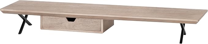 Anji Mountain Monitor Stand - Desktop Organizer & Laptop Riser, Ergonomic Monitor Riser, Space-Saving Monitor Stand for Desk, Durable Construction, Easy Assembly, Ideal for Home & Office,Biscotti