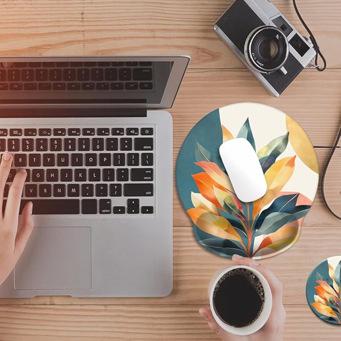 Ergonomic Mouse Pad with Memory Foam Wrist Rest Support Design,Relieve Wrist Pain Mousepad,Non-Slip Base for Laptop,Computer,Office Desk Accessories,Carpal Tunnel,Aesthetic Design