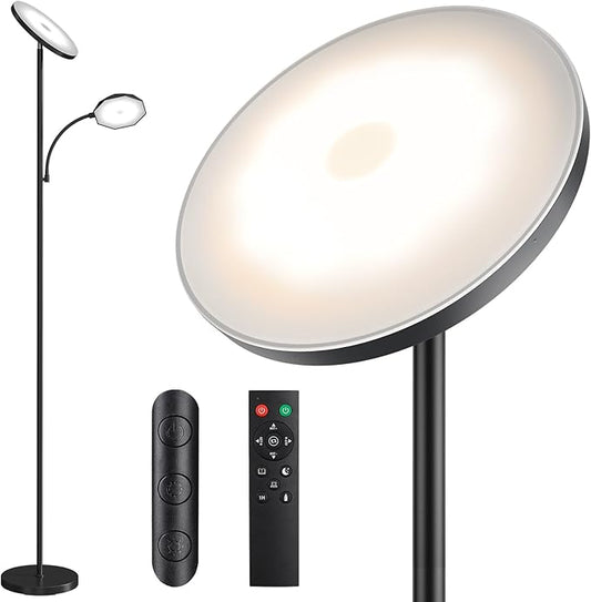 SUNMORY Floor Lamps for Living Room, 48W/4200LM Super Bright LED Floor Lamp with Remote Control, 69" Tall Standing Lamp with Stepless Dimmable, Modern Torchiere Reading Lamp for Bedroom, Office