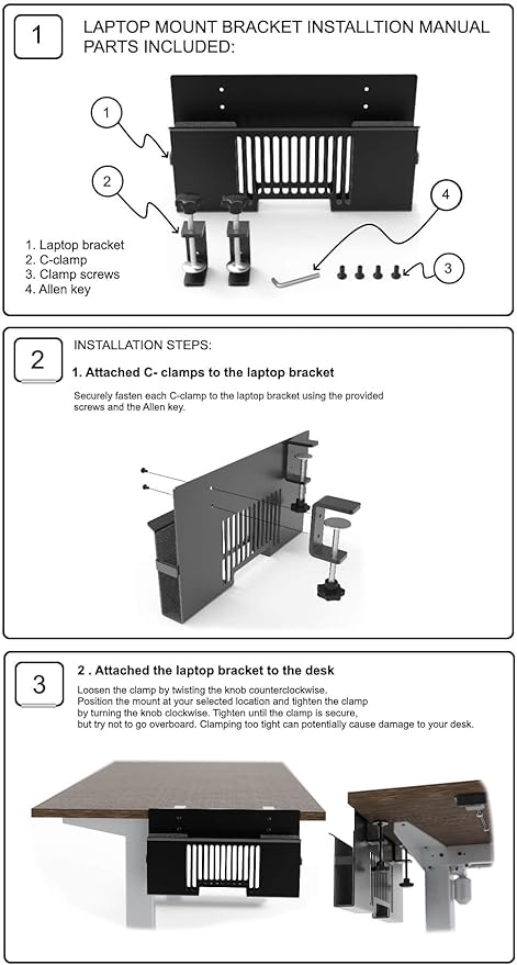 Verticle Side-Mount Laptop Desk Stand fits: Dell/Acer/ASUS/XPS/MacBook/Surface/Lenovo/HP/Gaming Laptops (up to 16 inches) (Perforated Steel, Alloy Steel)