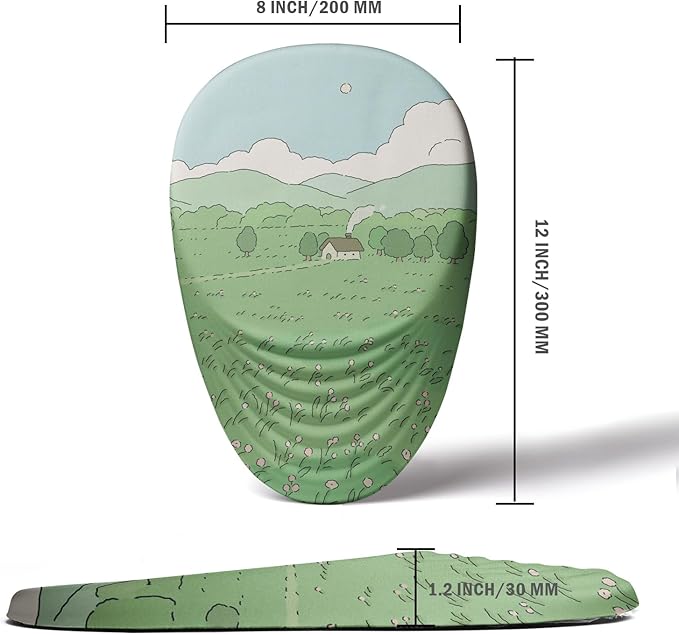 Ergonomic Mouse Pad Wrist Support, Mouse Pad with Wrist Rest, Memory Foam Massage Design & Non-Slip PU Base MousePads for Pain Relief, Desk, Office, Home, Kawaii Japanese Anime