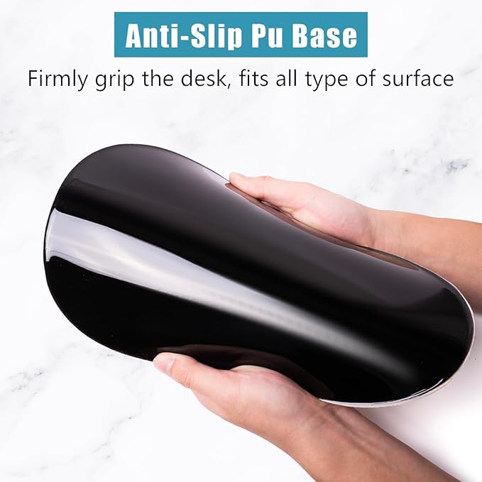 Ergonomic Mouse Pad Wrist Support, Mouse Pad with Wrist Rest, Entire Memory Foam & Non-Slip PU Base MousePads with Stepped-Wedge Design for Pain Relief, Desk, Office, Home, Beige