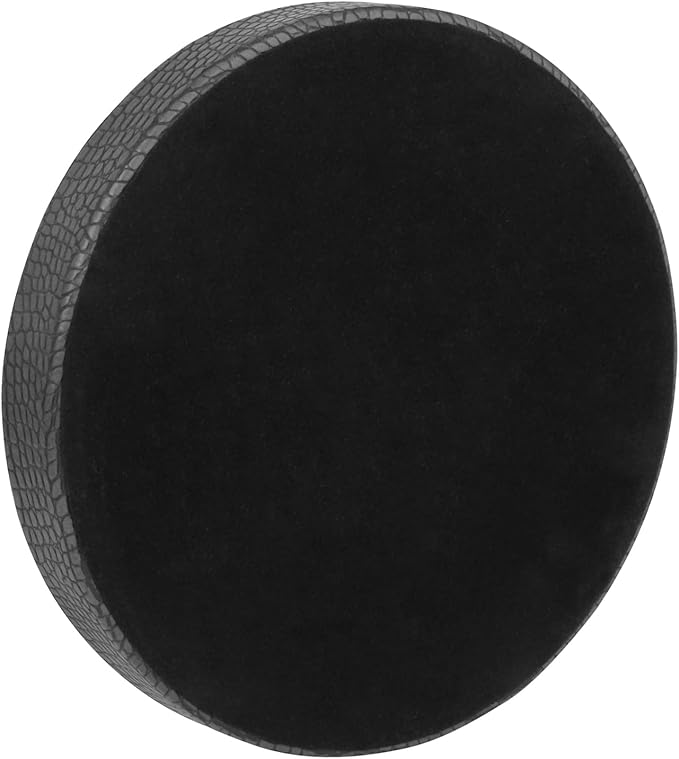 HofferRuffer Faux Leather Round Serving Tray, Vegan Croco Leather Decorative Tray, Food Tray for Storage Drinks, Snack & Cosmetics, Dia.12'' x 1.6'' (Dark Grey)
