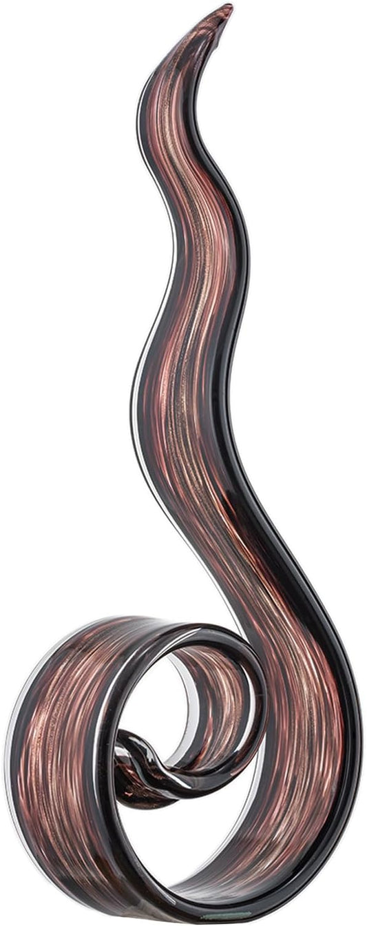 11.4" Tall Hand-Blown Glass Sculpture Murano-Style Sculpture Art Ornament Statue Figurines Home Decor Accent Piece Coastal Ocean Nautical Home Decor,Shelf,TV Stand,Tabletop Centerpieces,Wonderful Gift