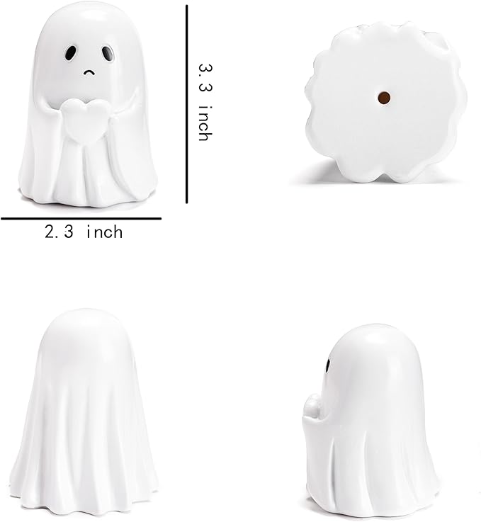 Halloween Ghost Figurine 3pcs Resin Ghost Spooky Statue Set Quirky Gifts Small Figurines for Halloween Party Tabletop Desk Home Decor